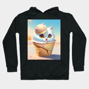 Adorable Cat Illustration - Modern Digital Art Hoodie